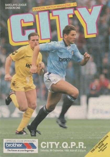Manchester City v Queens Park Rangers 09-Sep-1989