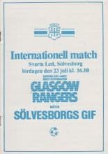 Sölvesborgs GIF v Glasgow Rangers 23-Jul-1983