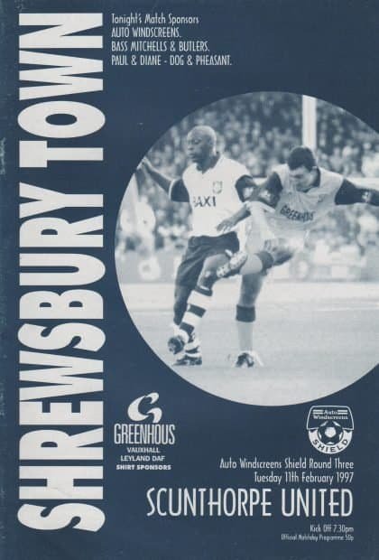 Shrewsbury Town v Scunthorpe United 11-Feb-1997