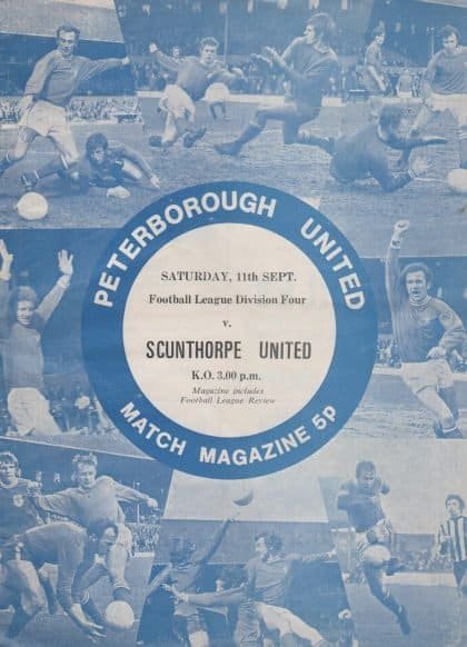 Peterborough United v Scunthorpe United  11-Sep-1972
