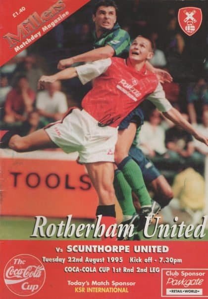 Rotherham United v Scunthorpe United  22-Aug-1995