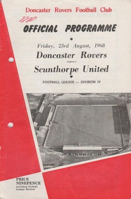 Doncaster Rovers v Scunthorpe United 23-Aug-1968