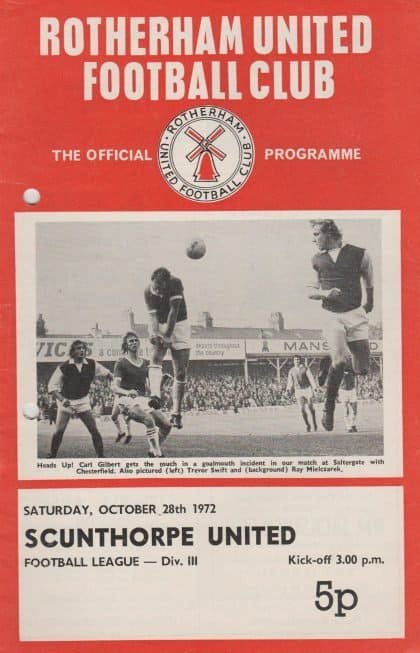 Rotherham United v Scunthorpe United 28-Oct-1972