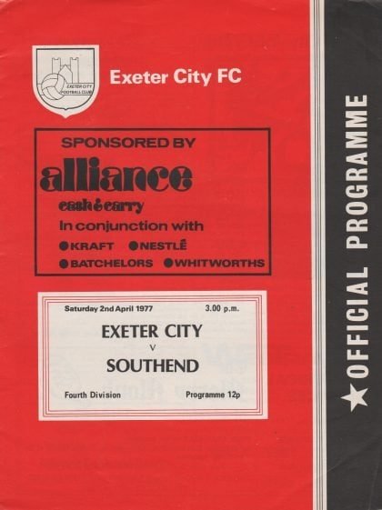 Exeter City v Southend United 02-Apr-1977