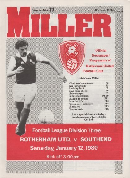 Rotherham United v Southend United 12-Jan-1980