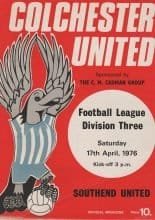 Colchester United v Southend United 17-Apr-1976