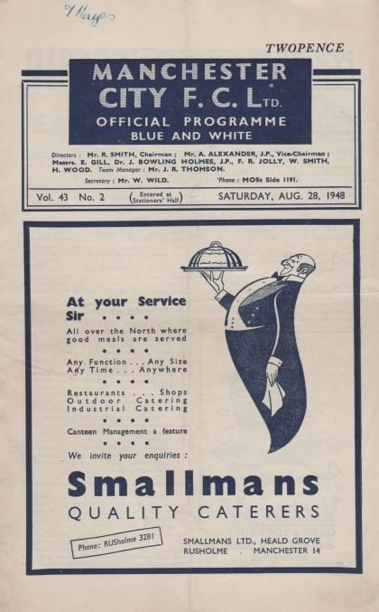 Manchester City v Stoke City 28-Aug-1948