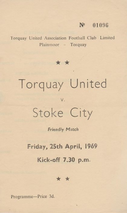 Torquay United v Stoke City  25-Apr-1969