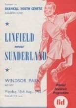 Linfield v Sunderland 13-Aug-1962