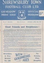 Shrewsbury Town v Walsall 20-Apr-1959