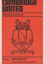 Cambridge United v Weymouth  20-Nov-1971