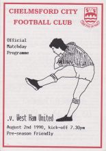 Chelmsford City v West Ham United 02-Aug-1990