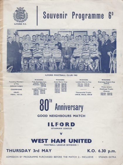 Ilford v West Ham United 03-May-1962