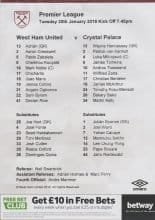 West Ham United v Crystal Palace 30-Jan-2018