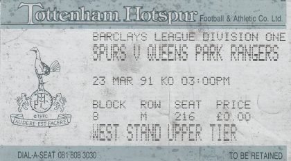 Tottenham Hotspur v Queens Park Rangers 23-Mar-1991
