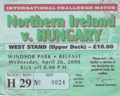 Northern Ireland v Hungary 26-Apr-2000