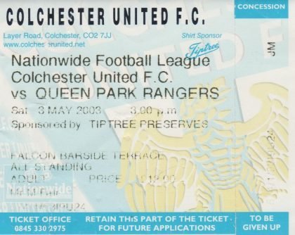 Colchester United v Queens Park Rangers  03-May-2003