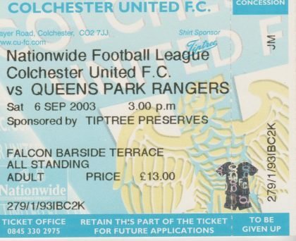 Colchester United v Queens Park Rangers  06-Sep-2003