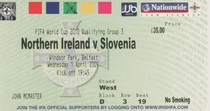 Northern Ireland v Slovenia 01-Apr-2009