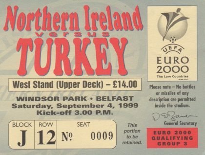 Northern Ireland v Turkey 04-Sep-1999