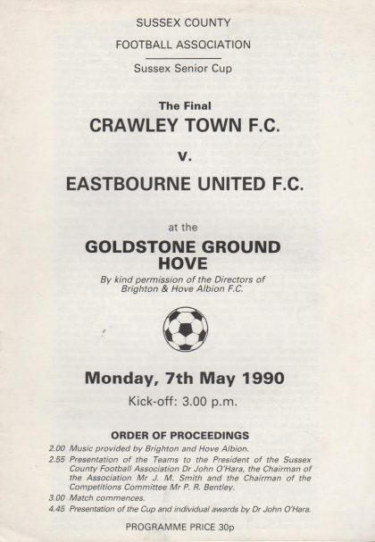 Crawley Town v Eastbourne United  07-May-1990