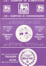 Anderlecht v Aston Villa 21-Apr-1982