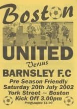Boston United v Barnsley 20-Jul-2002
