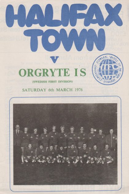 Halifax Town v Orgryte IS  06-Mar-1976