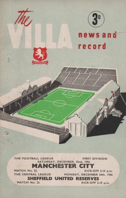 Aston Villa Reserves v Sheffield United Reserves 24-Dec-1956