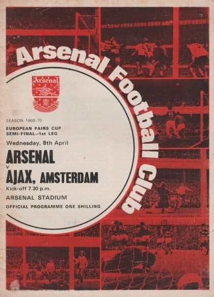 Arsenal v Ajax  08-Apr-1970