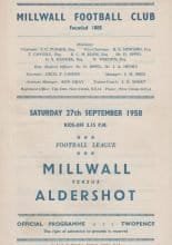 Millwall v Aldershot 27-Sep-1958