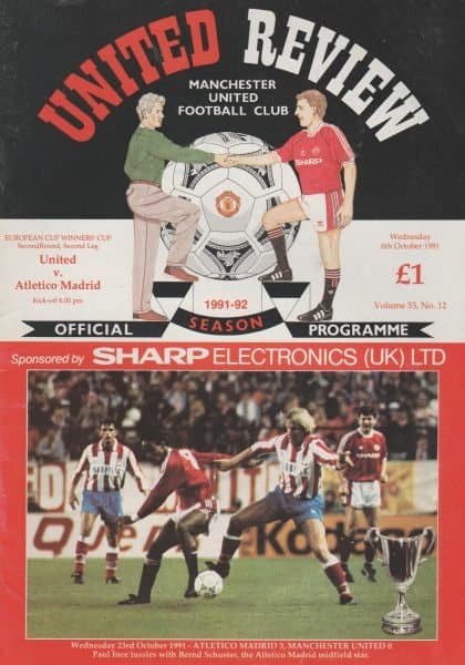 Manchester United v Atletico Madrid  06-Oct-1991