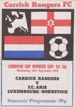Carrick Rangers v Aris Luxembourg-Bonnevoie    15-Sep-1976