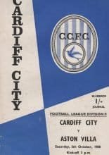 Cardiff City v Aston Villa  05-Oct-1968