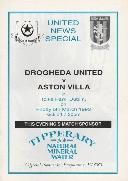 Drogheda United v Aston Villa  05-Mar-1993