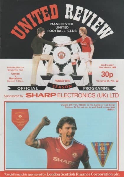 Manchester United v Barcelona  21-Mar-1984