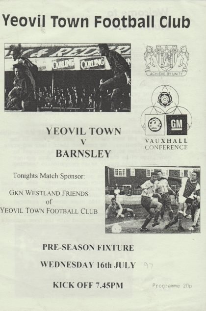 Yeovil Town v Barnsley 16-Jul-1997