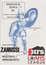 Matlock Town v Barnsley 1992-93