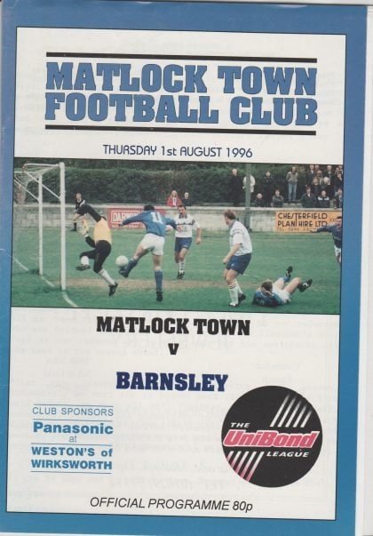 Matlock Town v Barnsley 01-Aug-1996