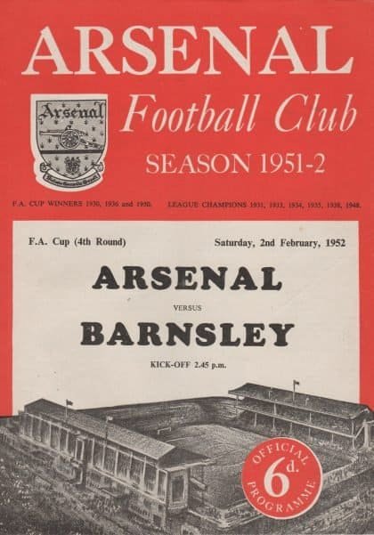 Arsenal v Barnsley 02-Feb-1952