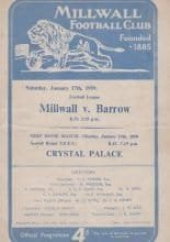 Millwall v Barrow  17-Jan-1959