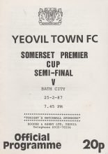 Yeovil Town v Bath City 25-Feb-1987