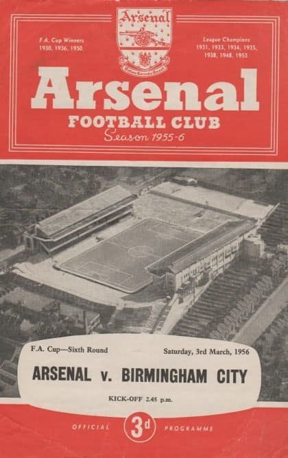 Arsenal v Birmingham City 03-Mar-1956