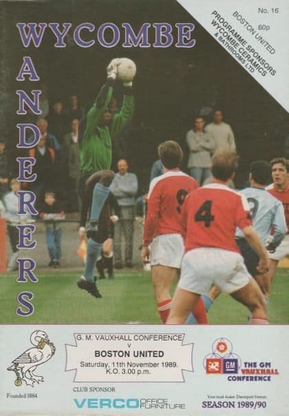 Wycombe Wanderers v Boston United 11-Nov-1989