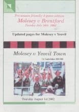 Molesey v Brentford  30-Jul-2002