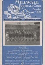 Millwall v Brighton and Hove Albion  22-Sep-1956