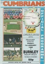 Carlisle United v Burnley 01-Jan-1988