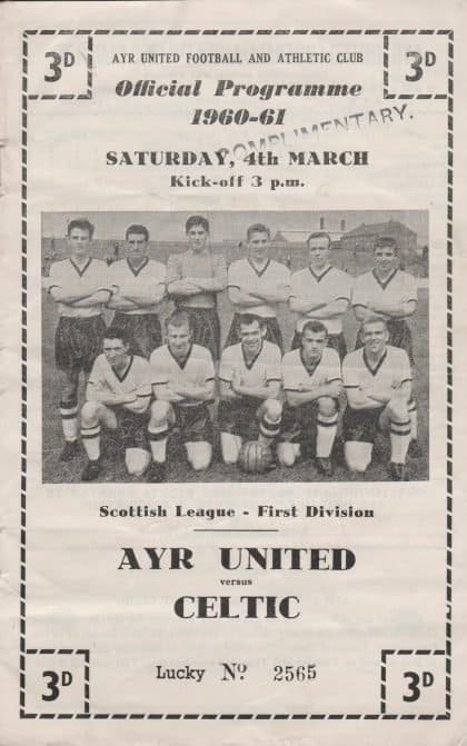 Ayr United v Glasgow Celtic 04-Mar-1961