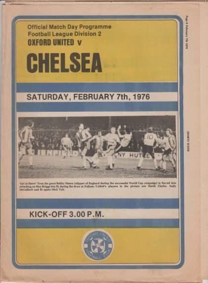 Oxford United v Chelsea   07-Feb-1976