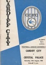 Cardiff City v Crystal Palace 10-Aug-1968